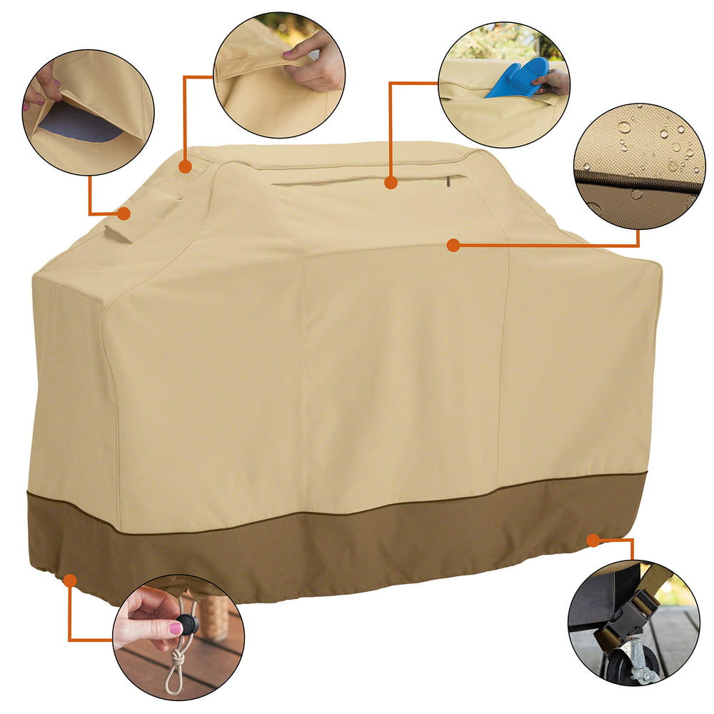 Side view of Classic Accessories Veranda 58-inch Grill Cover