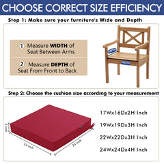 Side view of Comcaver Outdoor Chair Cushions demonstrating thickness