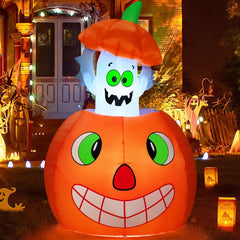Side view of COMIN 5 FT Inflatable with LED lights