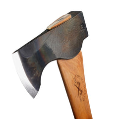 Side view of Council Tool Wood-Craft Pack Axe showing the hickory handle