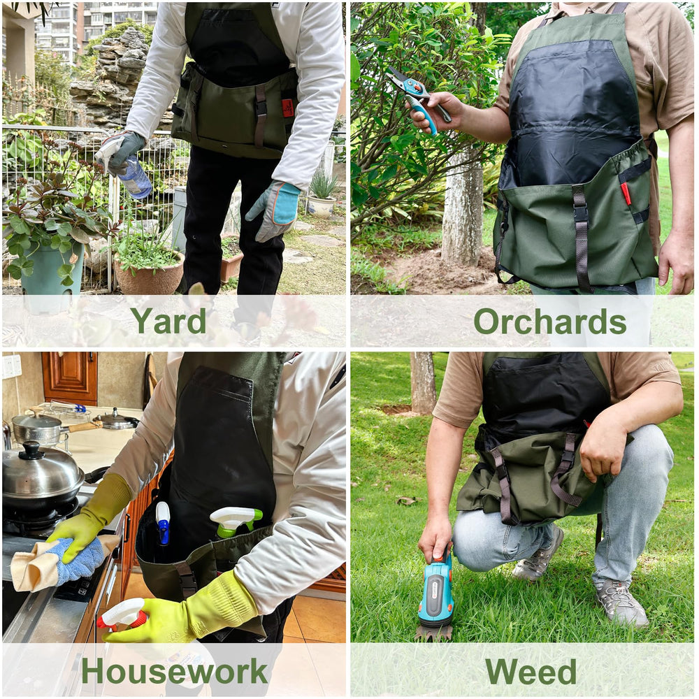 Side view of Cover Geny Gardening Apron showing tool storage