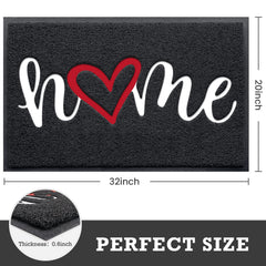 Side view of CozyBounty Black Door Mat showing low-profile design