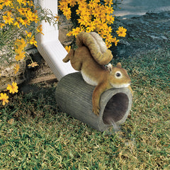 Side view of Crash THE Squirrel statue showing detailed tail