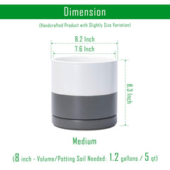 Side view of D'vine Dev 8.2 Inch Ceramic Planter Pot