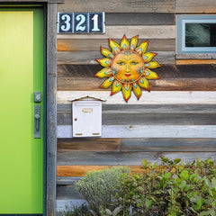 Side view of Daogtc Metal Sun Flower Wall Art