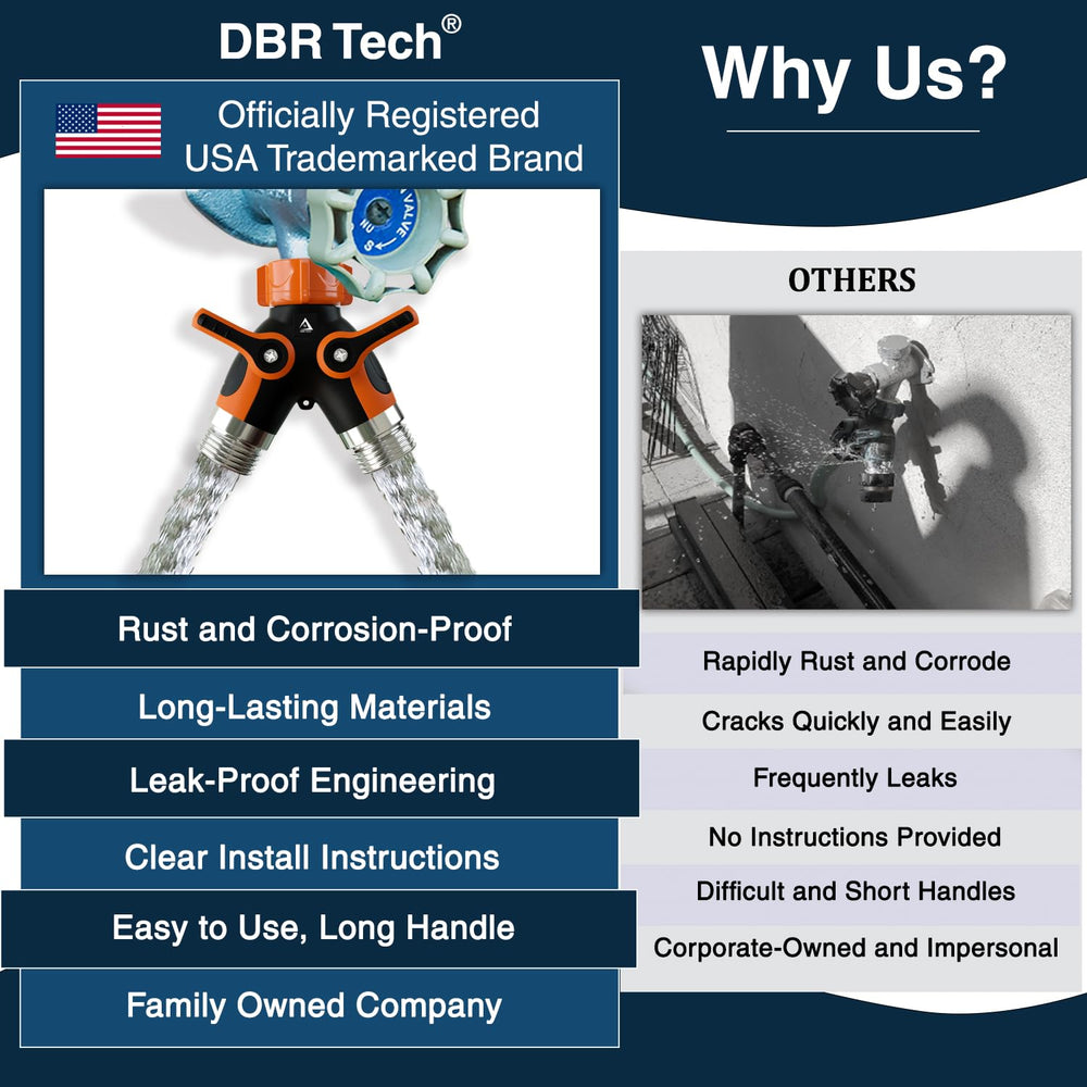 Side view of DBR Tech Hose Splitter showcasing its solid design