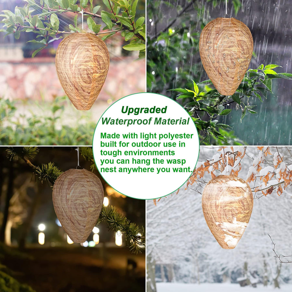 Side view of DECYOOL wasp nest decoy showing size