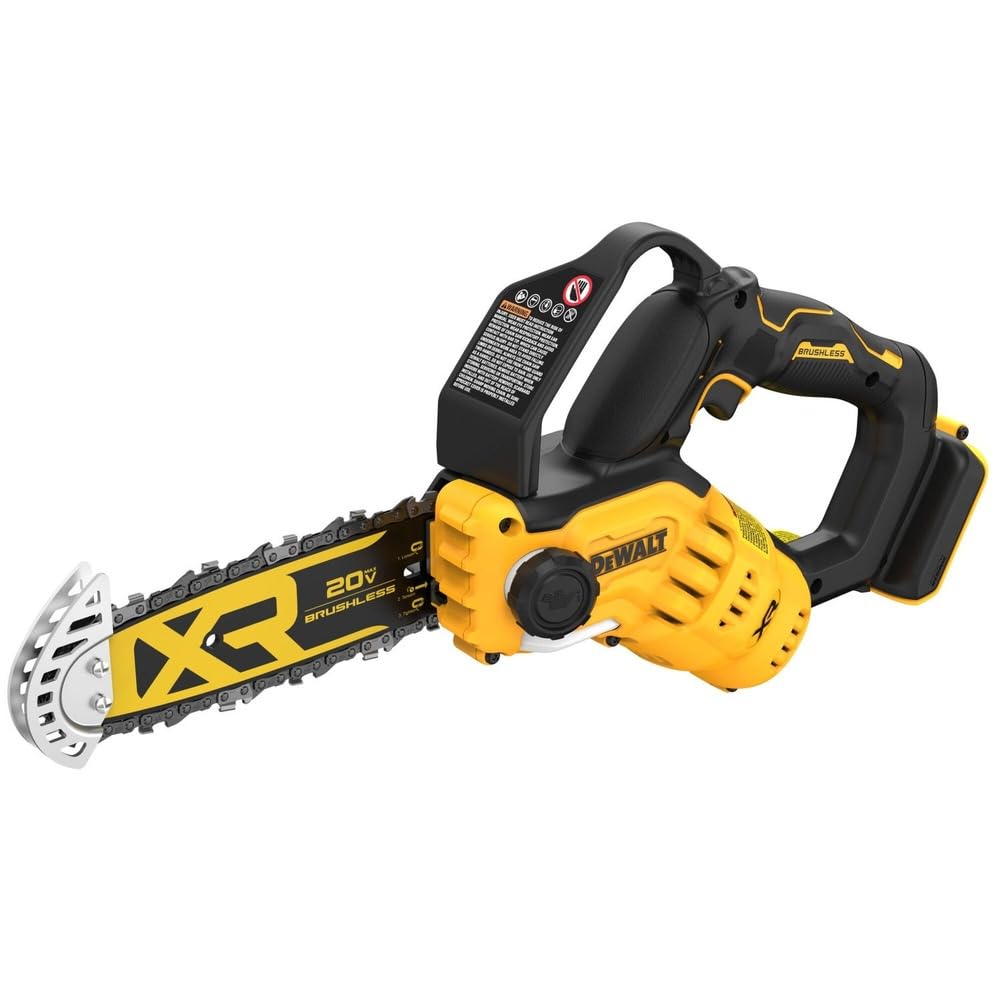 Side view of DEWALT Chainsaw Pruning DCCS623B showing battery compartment
