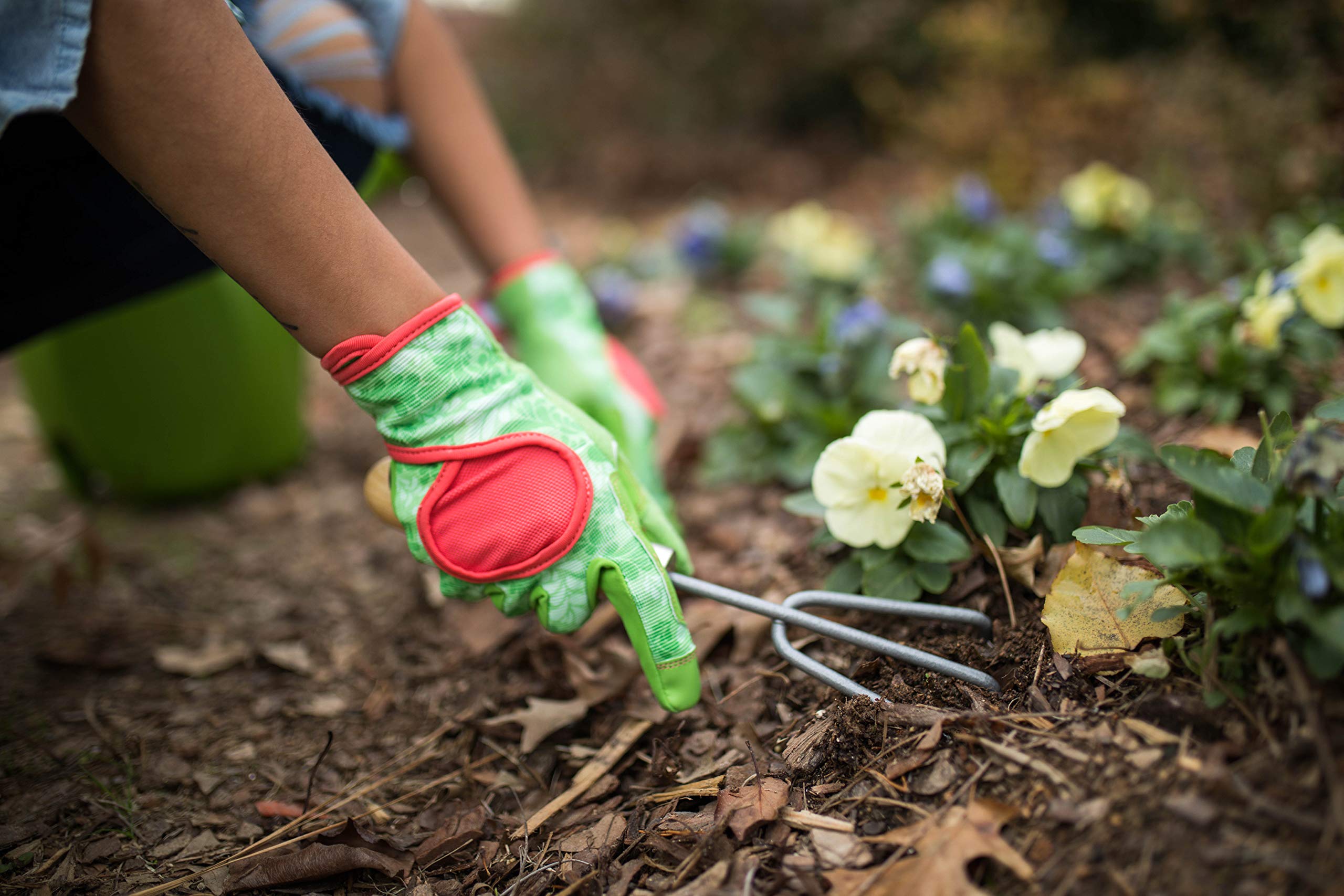 Side view of DIGZ Gardening Gloves showing adjustable wrist strap