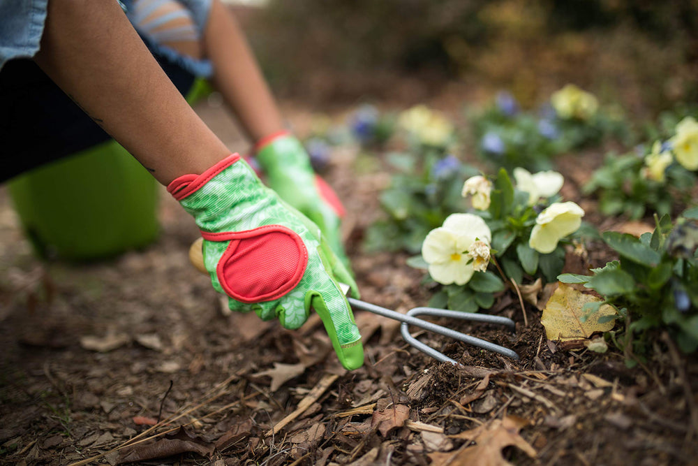 Side view of DIGZ Gardening Gloves showing adjustable wrist strap