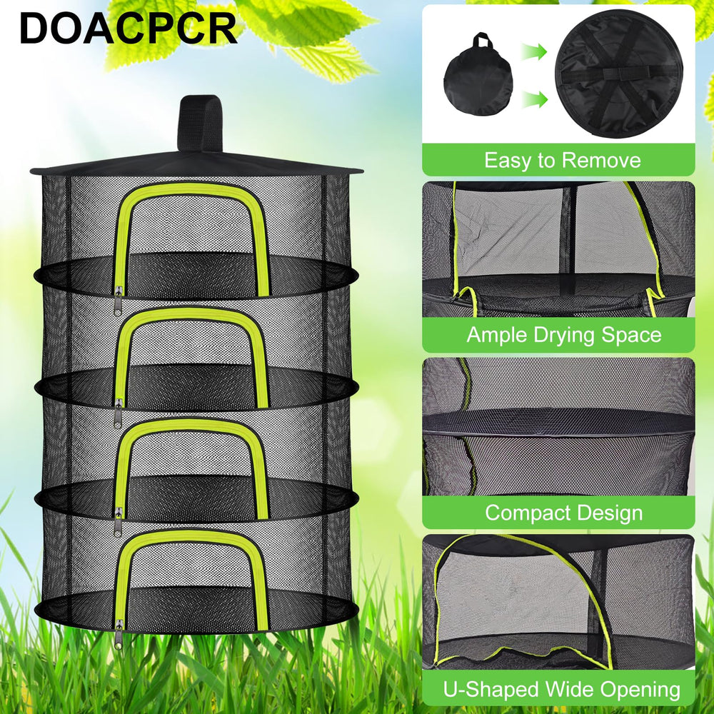 Side view of Doacpcr 4-layer drying rack showing layers