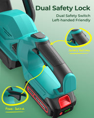 Side view of DocSmart hedge trimmer showing 22-inch blade length