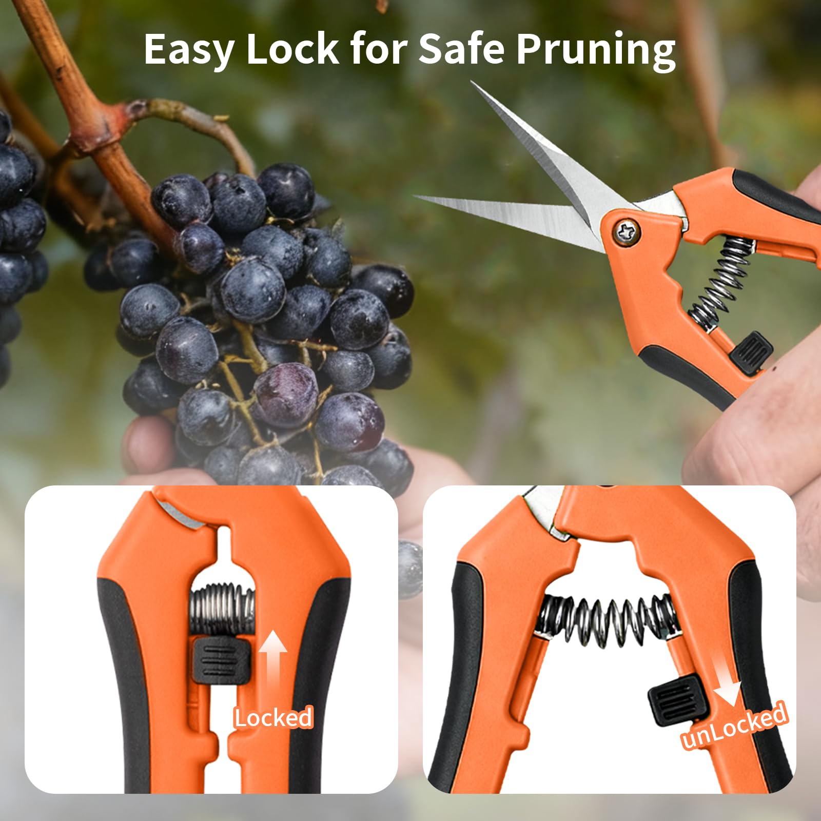 Side view of Drametic+ pruning shears showing design details