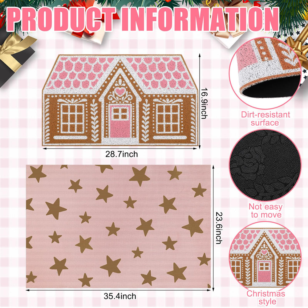 Side view of Drydiet Gingerbread Front Door Mat set, displaying dual-layer effect