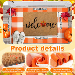 Side view of Duraaamo Thanksgiving doormat showing texture