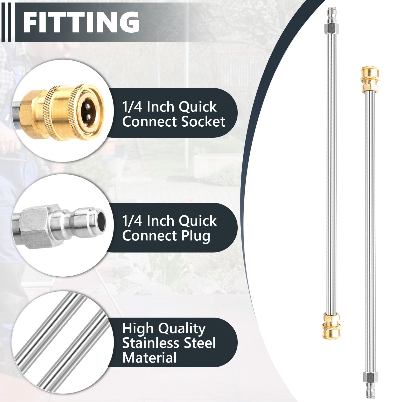 Side view of EARLEAS pressure washer extension wand