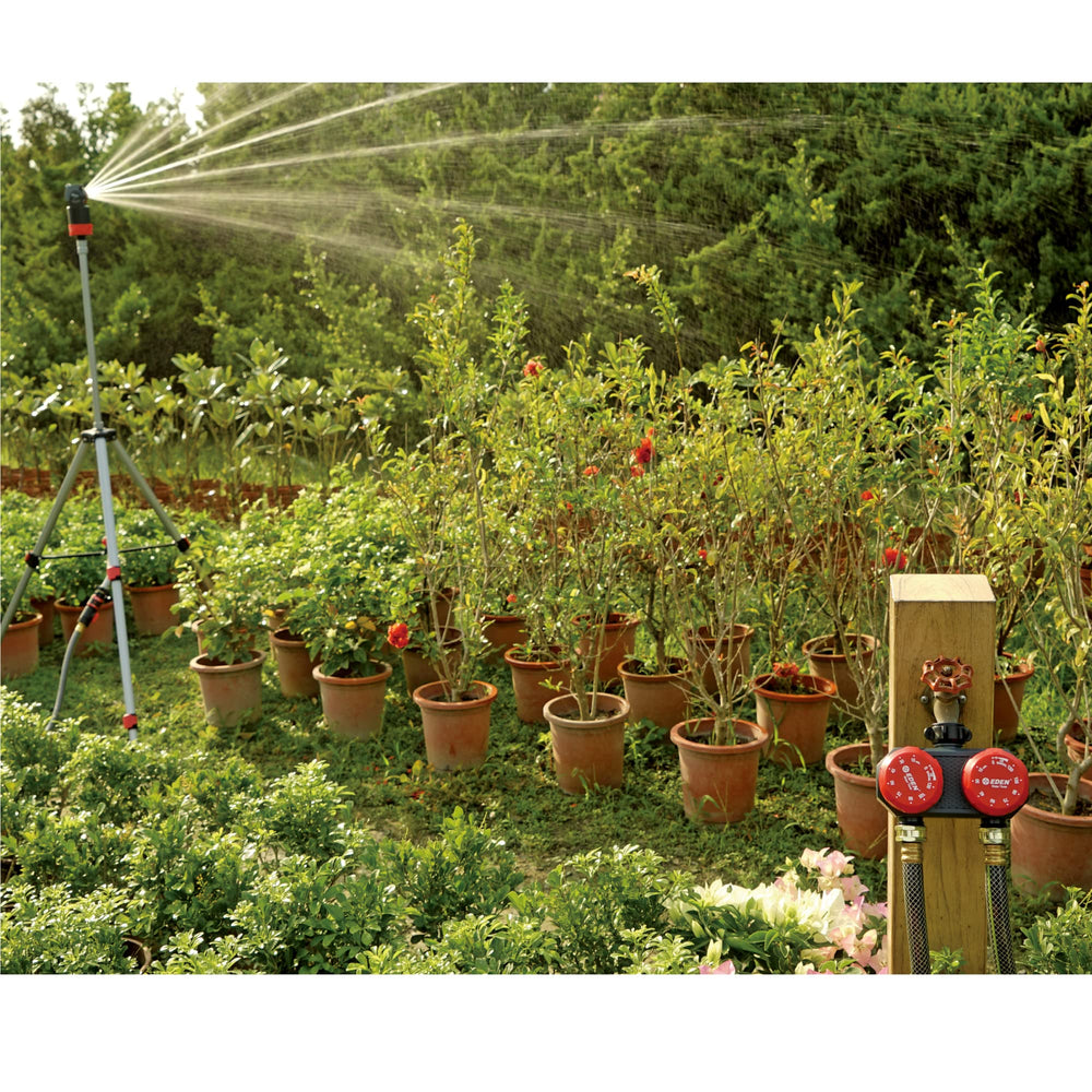 Side view of Eden 2-Zone Mechanical Watering Timer