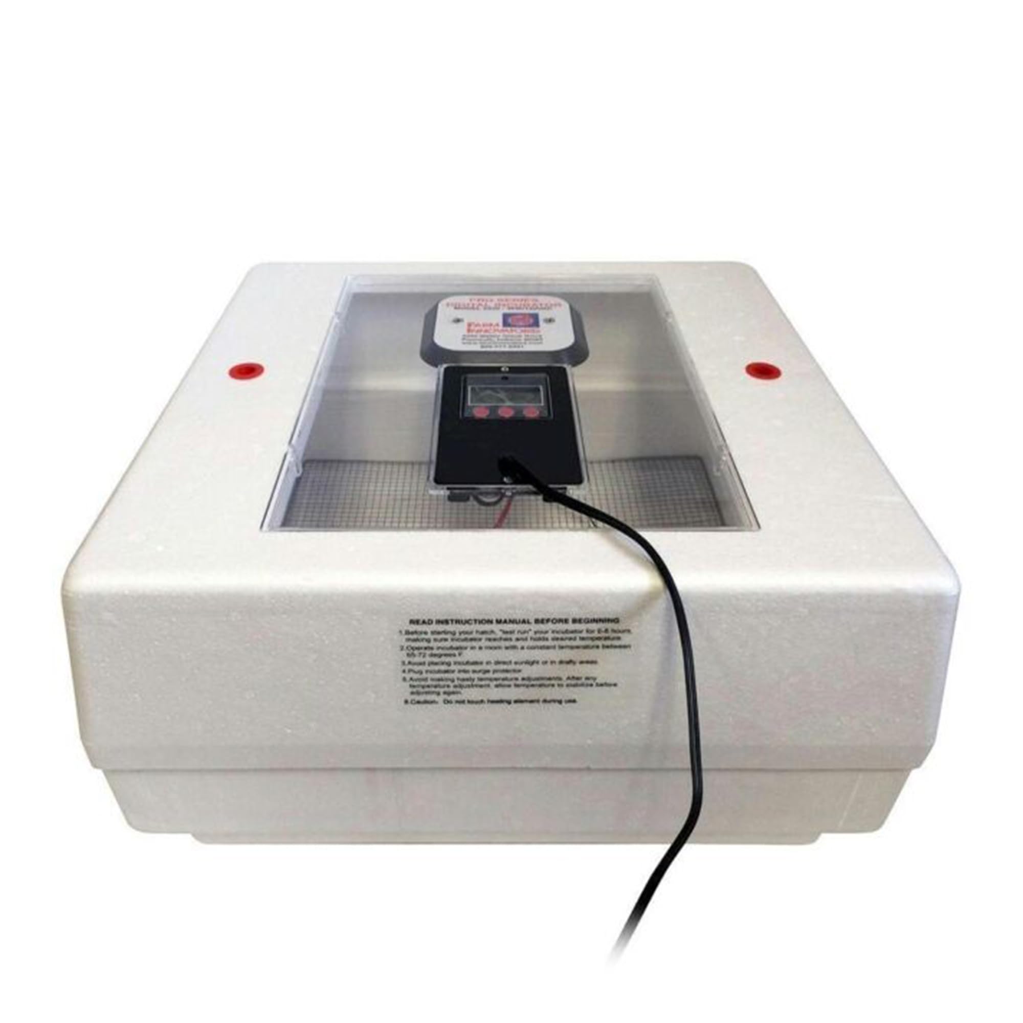 Side view of Farm Innovators Circulated Air Incubator
