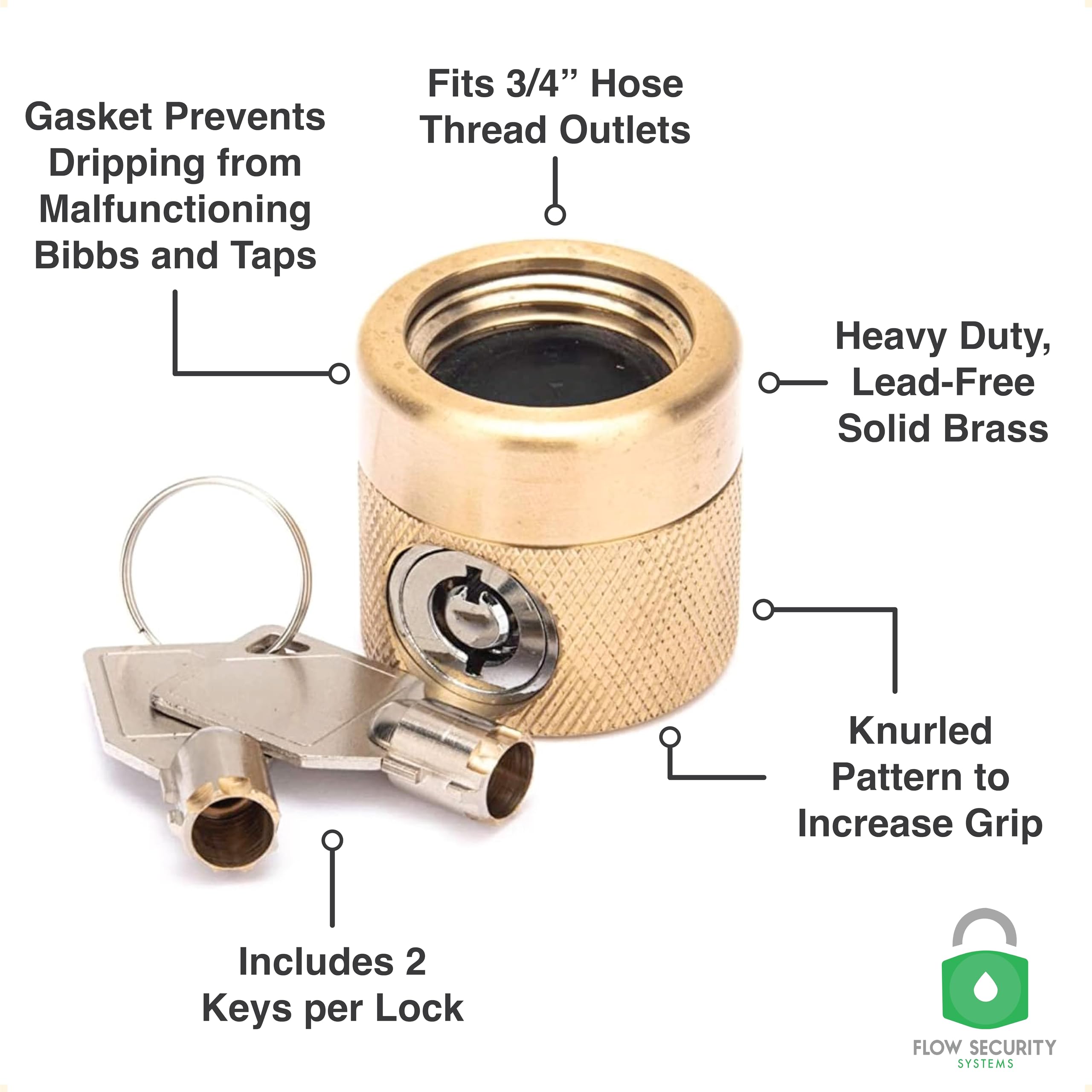 Side view of FaucetLock showing the keyed entry
