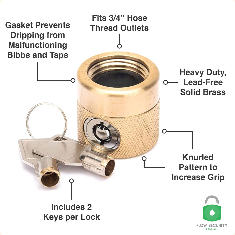 Side view of FaucetLock showing the keyed entry