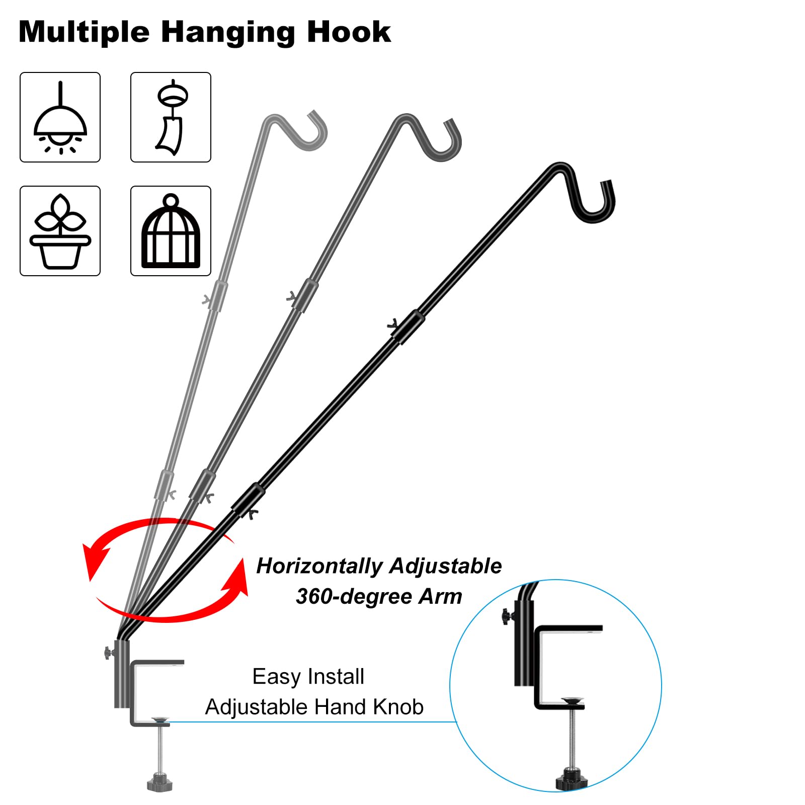 Side view of FEED GARDEN Adjustable Bird Feeder Hanger
