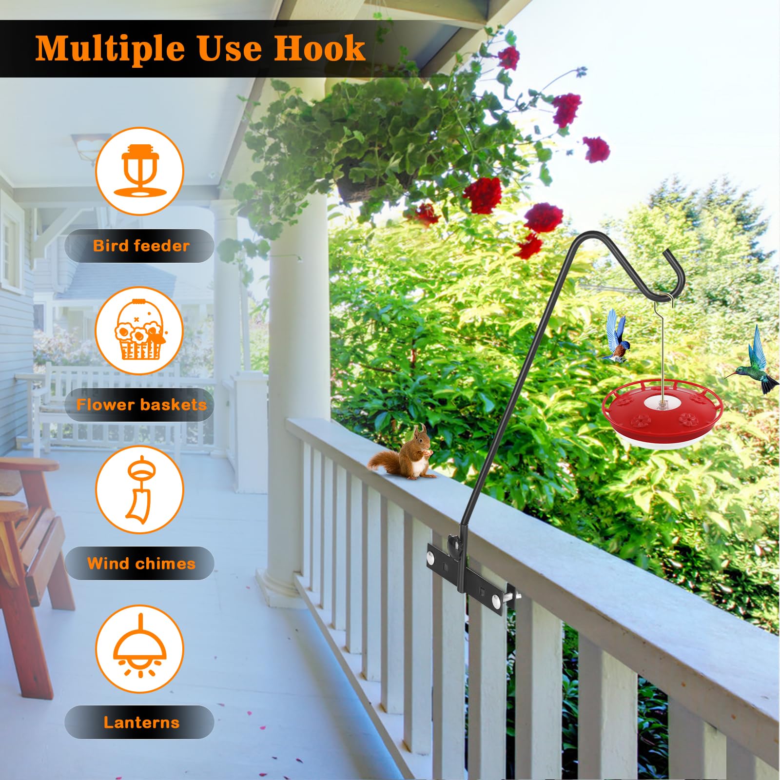 Side view of FEED GARDEN adjustable deck hook