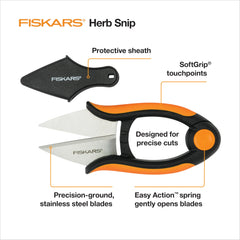 Side view of Fiskars Herb Scissors in black