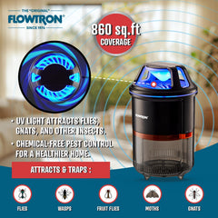 Side view of Flowtron bug trap in black