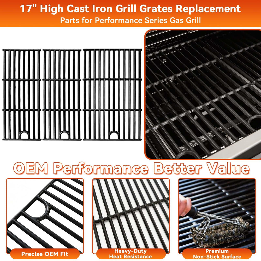Side view of FORYEYC cast iron grill grates for Charbroil