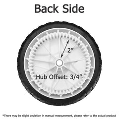 Side view of Fourtry 8-inch plastic front wheel