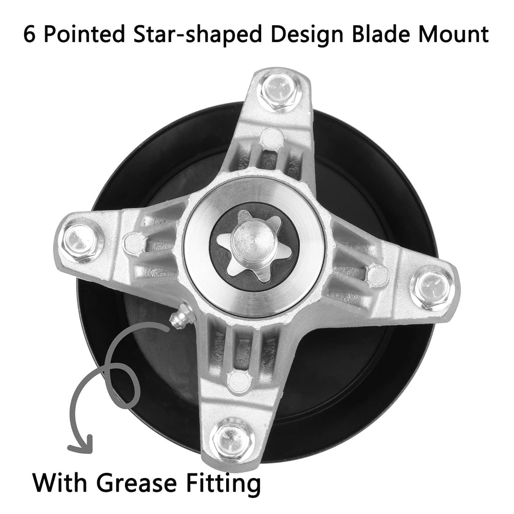 Side view of Fourtry Greaseable Spindle Assembly highlighting grease fitting