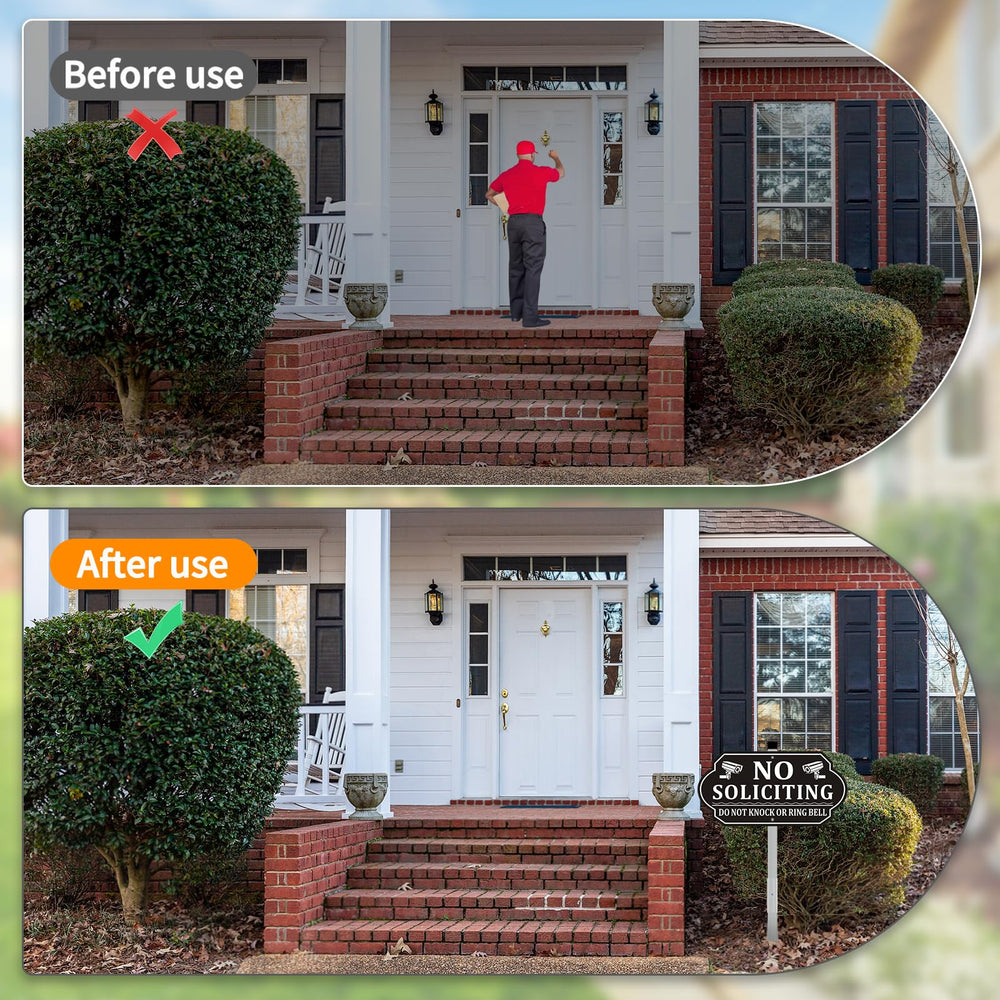 Side view of Frohllia No Soliciting Sign showing thickness