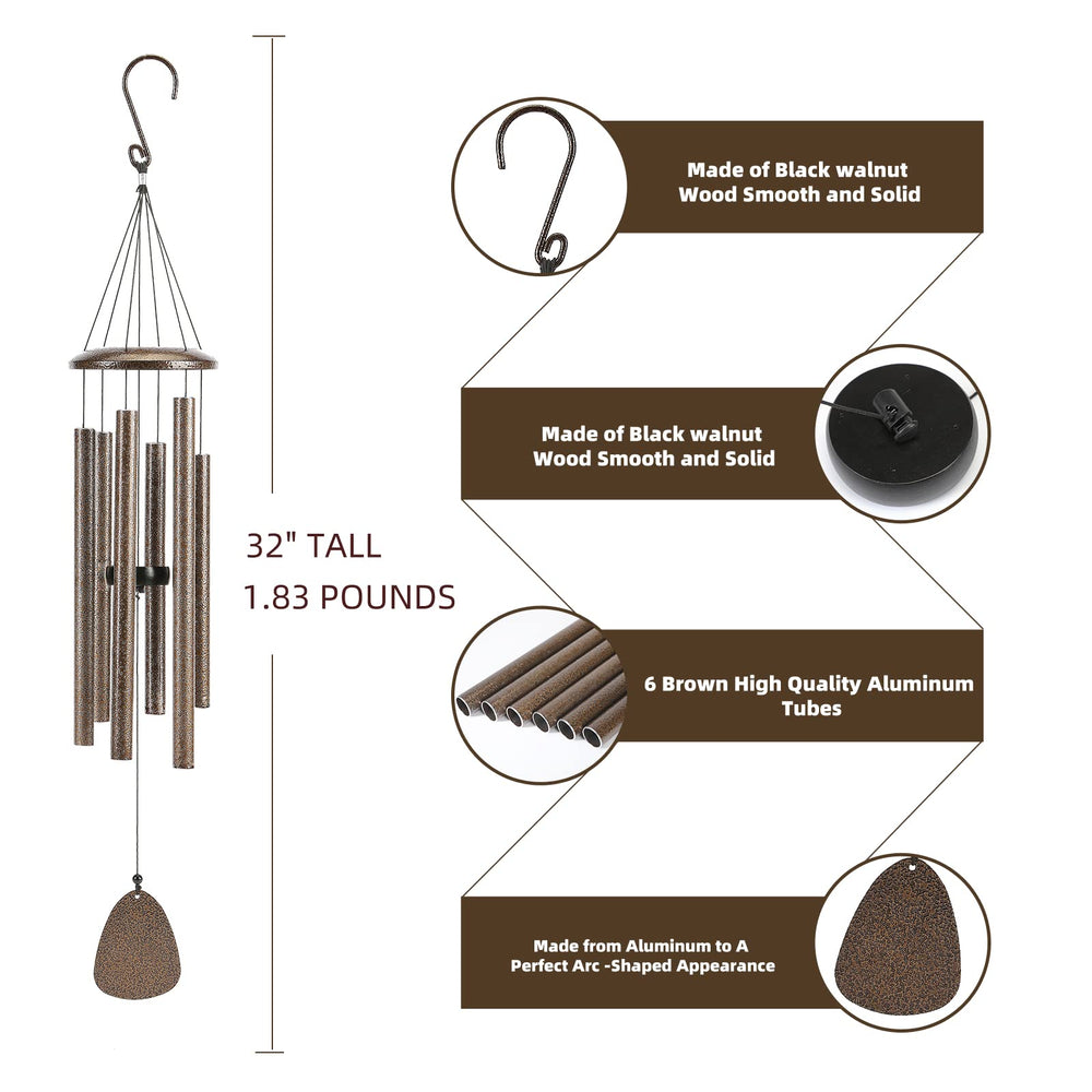 Side view of FSVGYY wind chimes showing string attachment