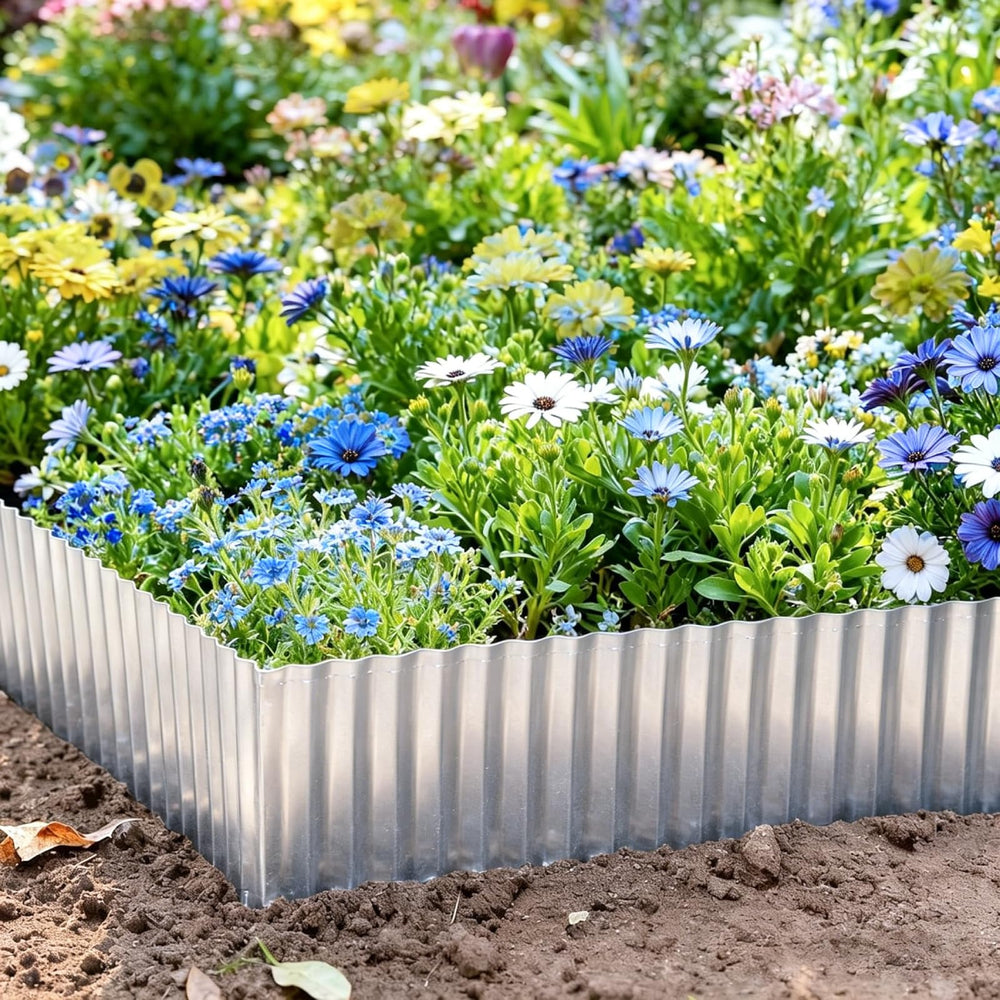Side view of FunFanso 6IN x 40FT Garden Edging in a landscaped garden