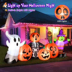 Side view of FunFanso inflatable ghost with LED lights