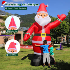 Side view of FunFanso inflatable Santa showing built-in lights