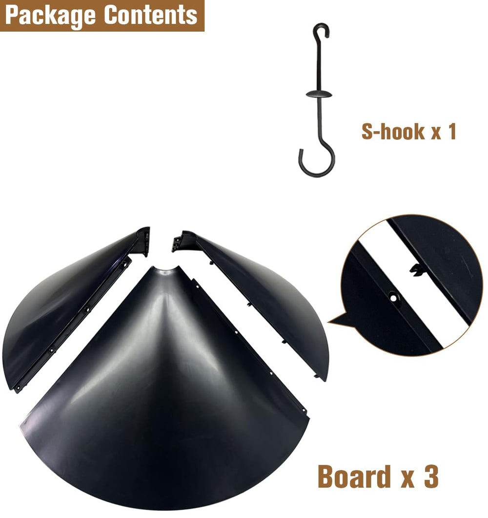 Side view of Garbuildman Squirrel Baffle highlighting its smooth surface
