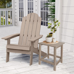 Side view of GARDENSTAR Outdoor Side Table with slatted design