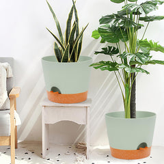 Side view of GARDIFE green plant pot with matte finish