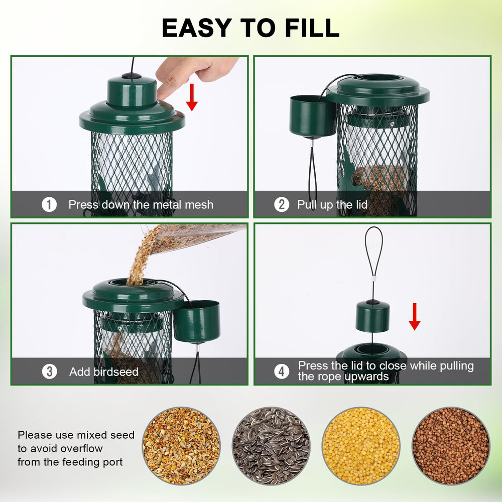 Side view of Gbekery Metal Bird Feeder