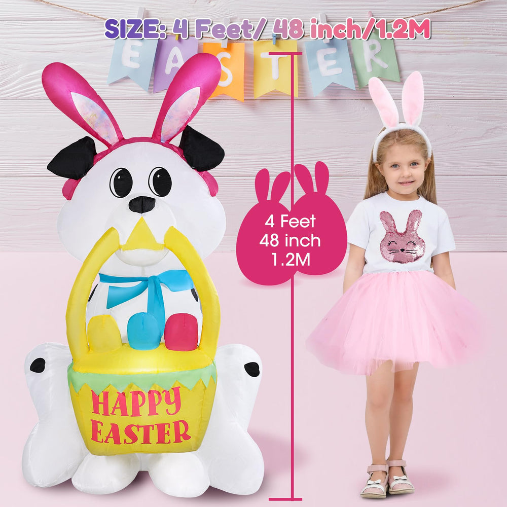 Side view of GIFTFIND Easter inflatable dog decoration