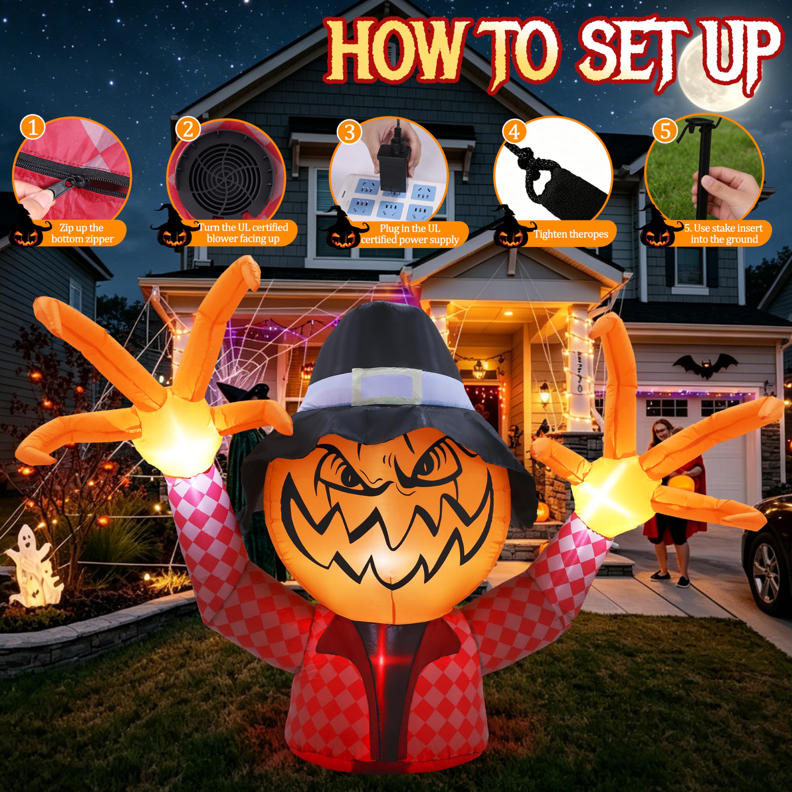 Side view of GIFTFIND Pumpkin Monster showing its large size and design