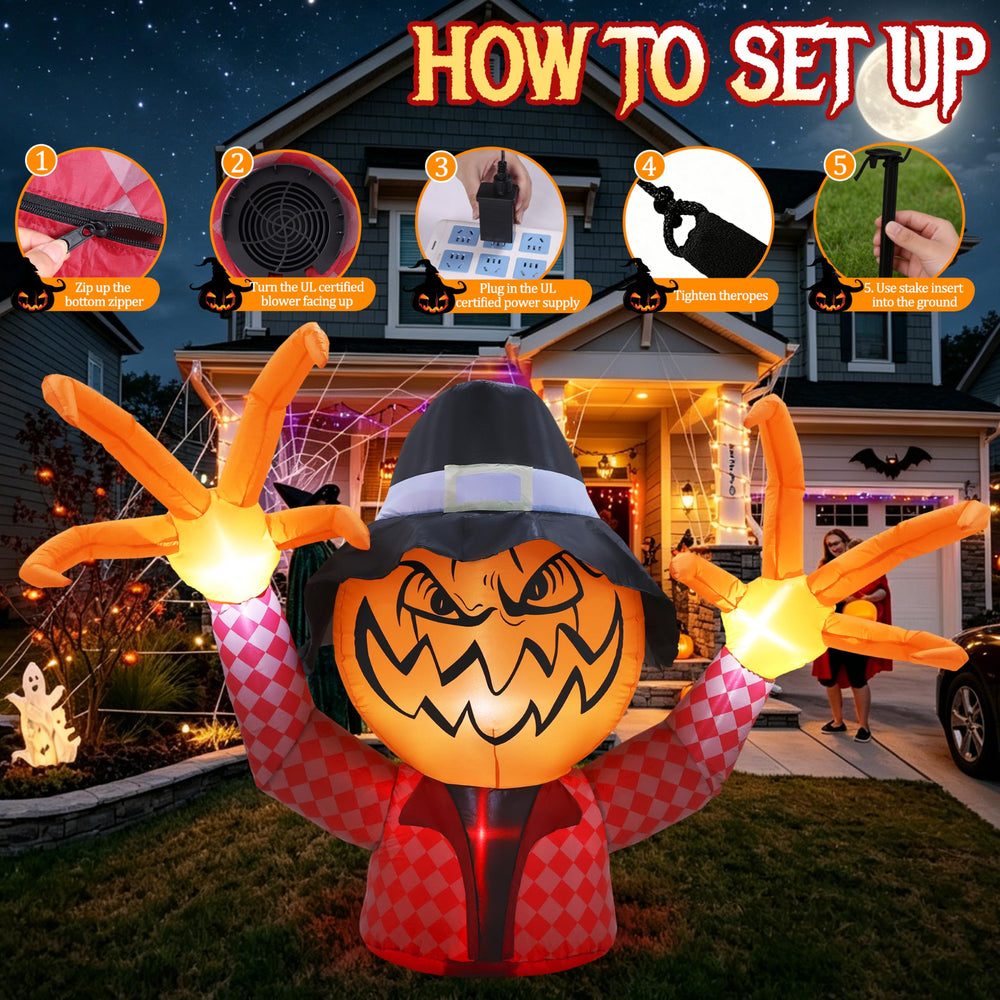 Side view of GIFTFIND Pumpkin Monster showing its large size and design