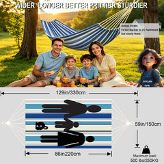 Side view of GOCAN Double Hammock showing fabric and stitching