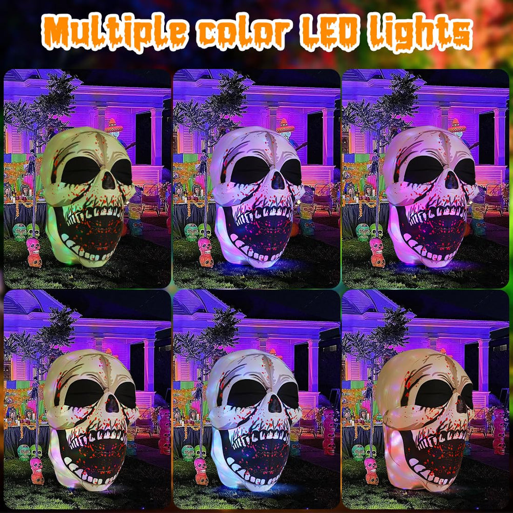 Side view of GOOSH inflatable skull outdoor decoration
