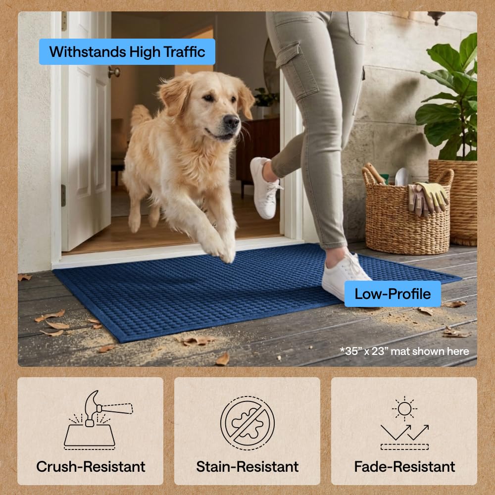 Side view of GORILLA GRIP HydroABSORB Door Mat laid flat