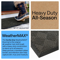 Side view of GORILLA GRIP WeatherMAX Door Mat showing rubber backing