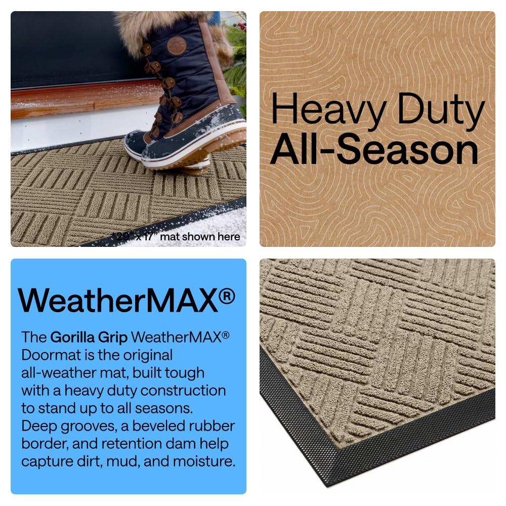 Side view of GORILLA GRIP WeatherMAX Door Mat showing thickness