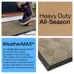 Side view of GORILLA GRIP WeatherMAX Door Mat showing thickness