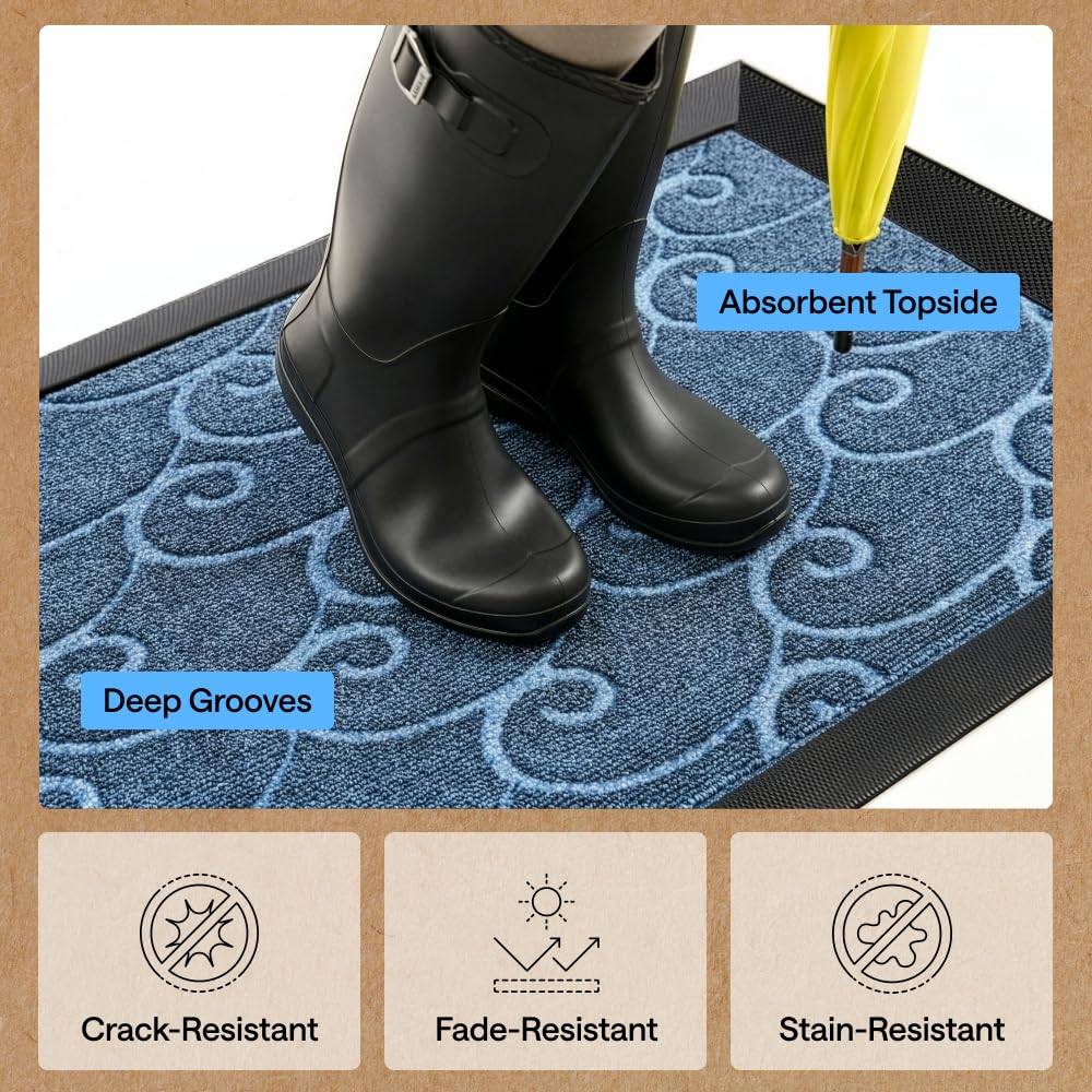 Side view of GORILLA GRIP WeatherMAX Door Mat with beveled border